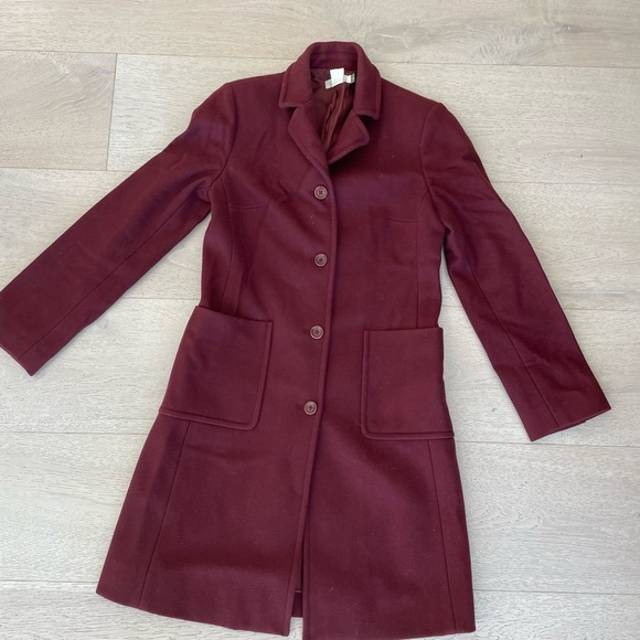 J. Crew Jackets & Blazers - JCrew burgundy wool coat